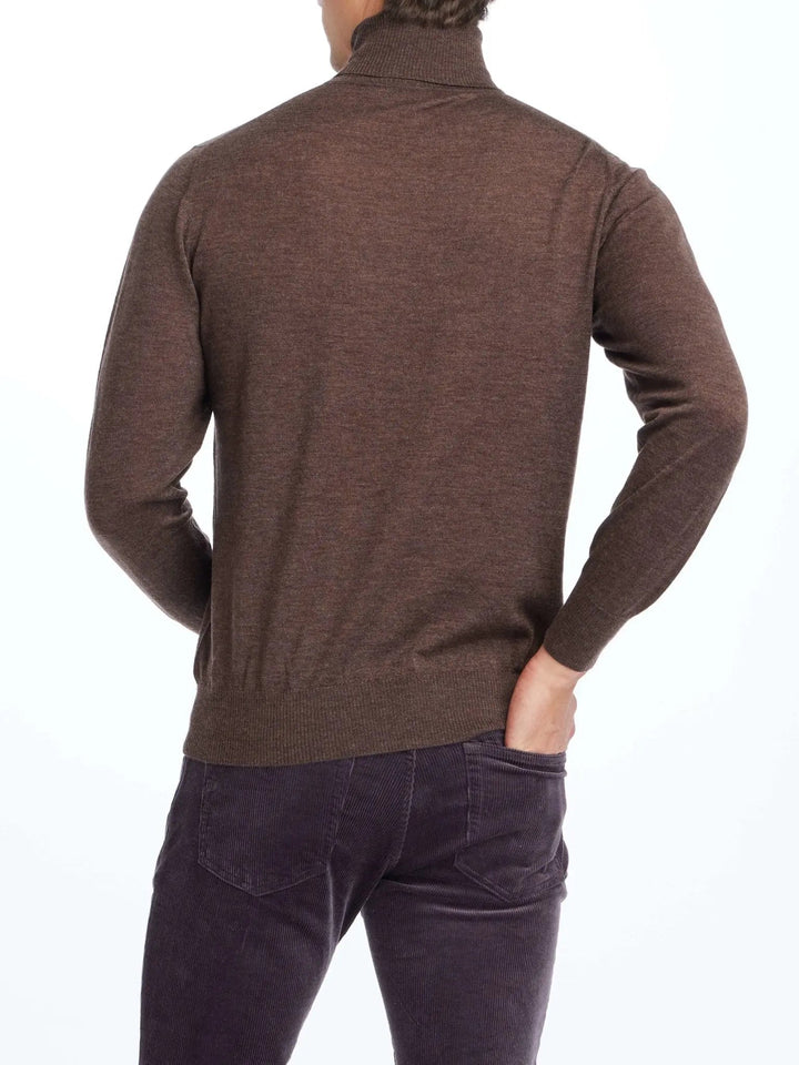 MEN'S CASHMERE TURTLENECK IN BROWN - Nigel Curtiss