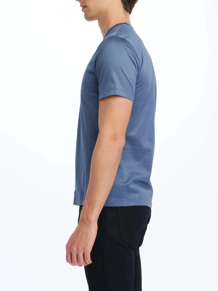 Men's Cotton Crew Neck T-Shirt In Air Force Blue - Nigel Curtiss