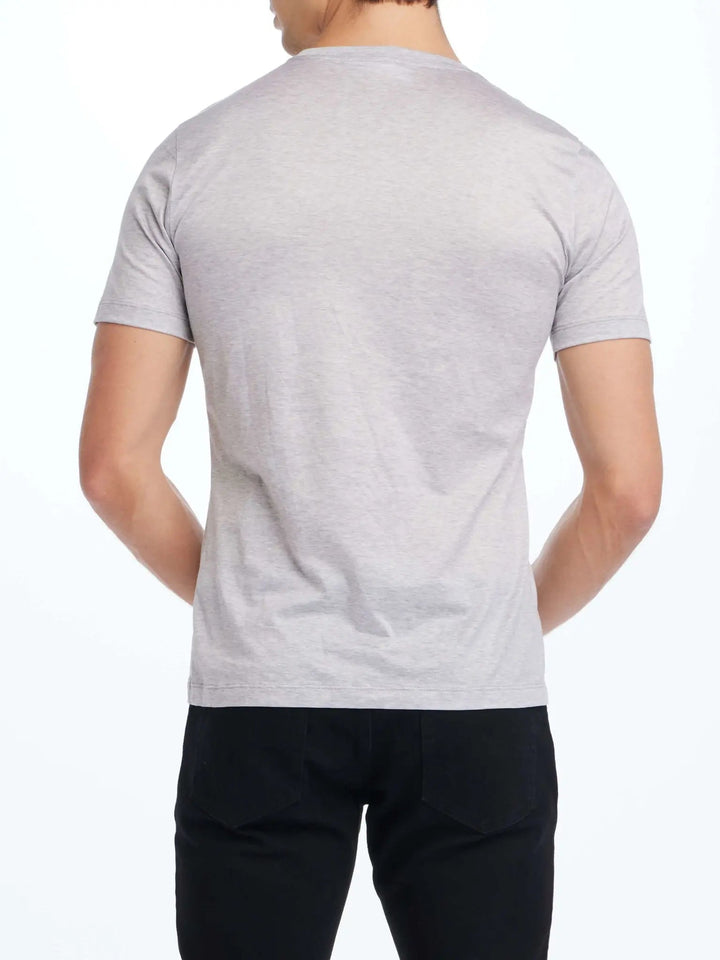 Men's Cotton Crew Neck T-Shirt In Light Grey - Nigel Curtiss