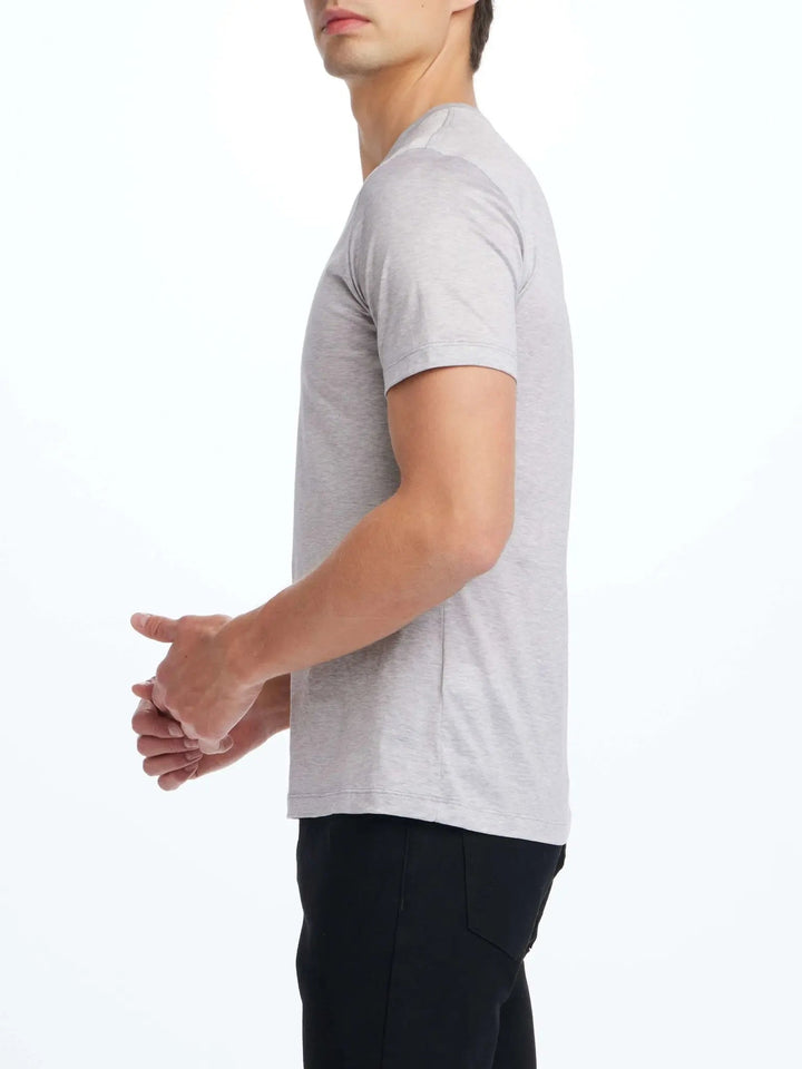 Men's Cotton Crew Neck T-Shirt In Light Grey - Nigel Curtiss