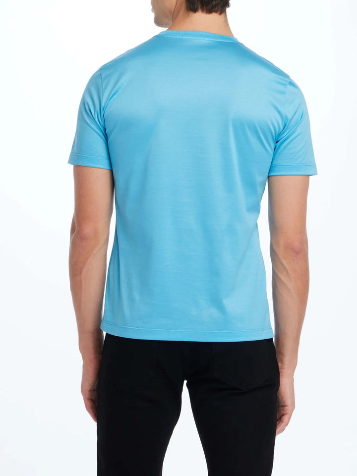 Men's Cotton Crew Neck T-Shirt In Turquoise - Nigel Curtiss