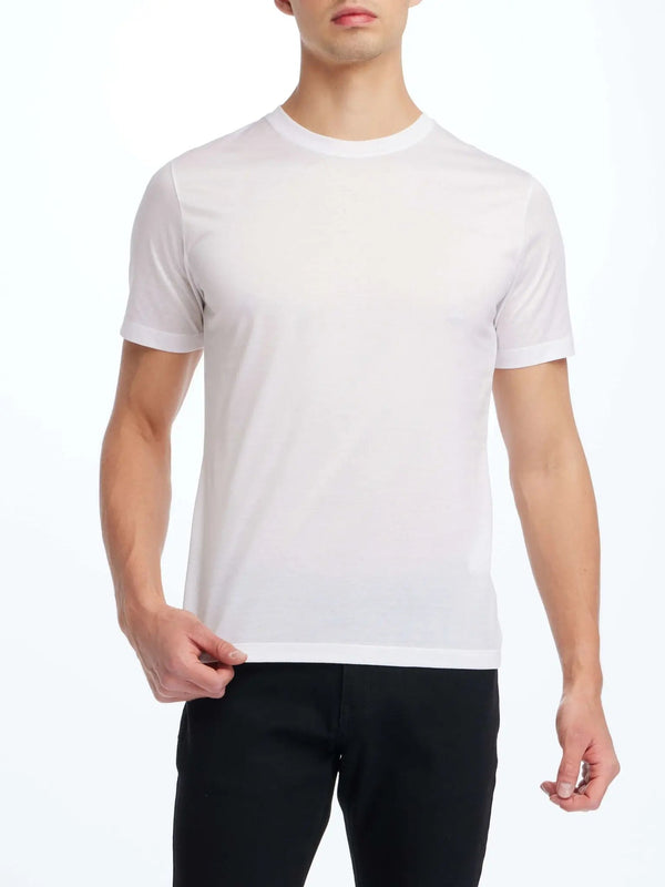 Men's Cotton Crew Neck T-Shirt In White - Nigel Curtiss