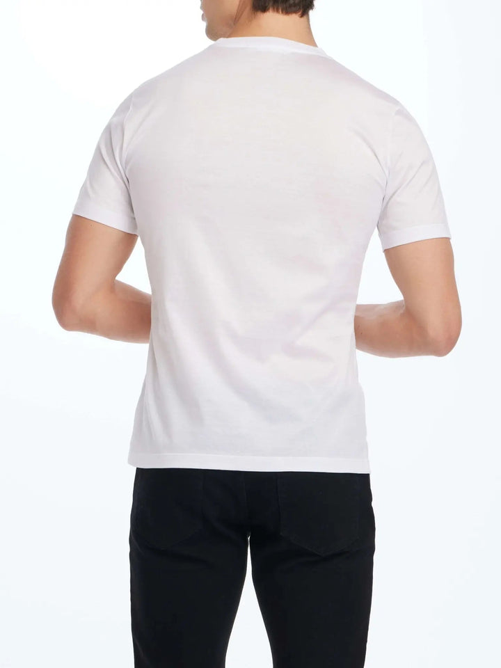 Men's Cotton Crew Neck T-Shirt In White - Nigel Curtiss