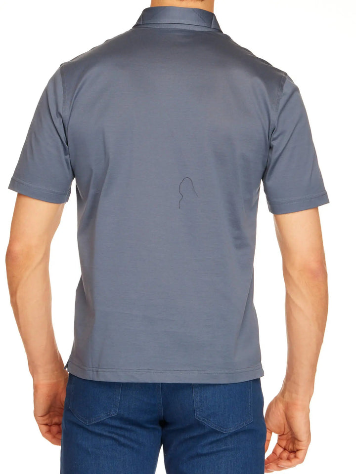 Men's Cotton Jersey Polo Shirt In Air Force Blue - Nigel Curtiss