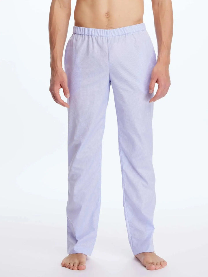 Men's Cotton Pajama Pant In Purple Plaid - Nigel Curtiss