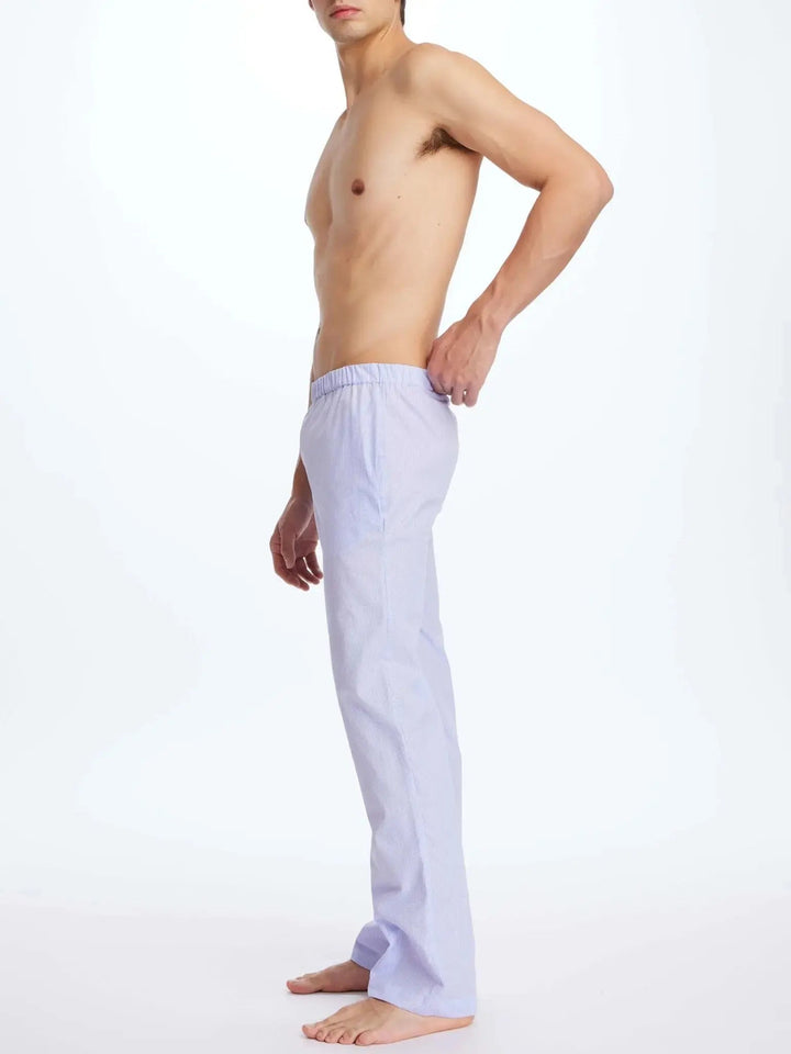 Men's Cotton Pajama Pant In Purple Plaid - Nigel Curtiss