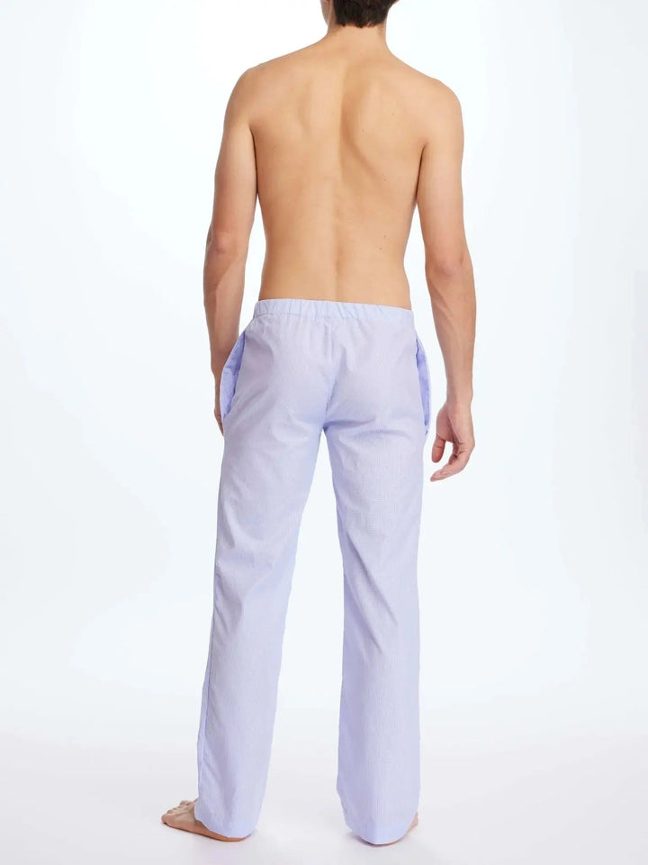Men's Cotton Pajama Pant In Purple Plaid - Nigel Curtiss