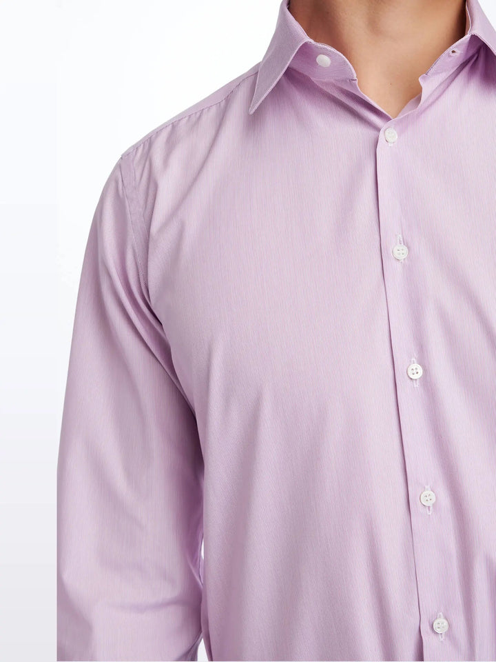 Men's Cotton Shirt In Pink Poplin - Nigel Curtiss