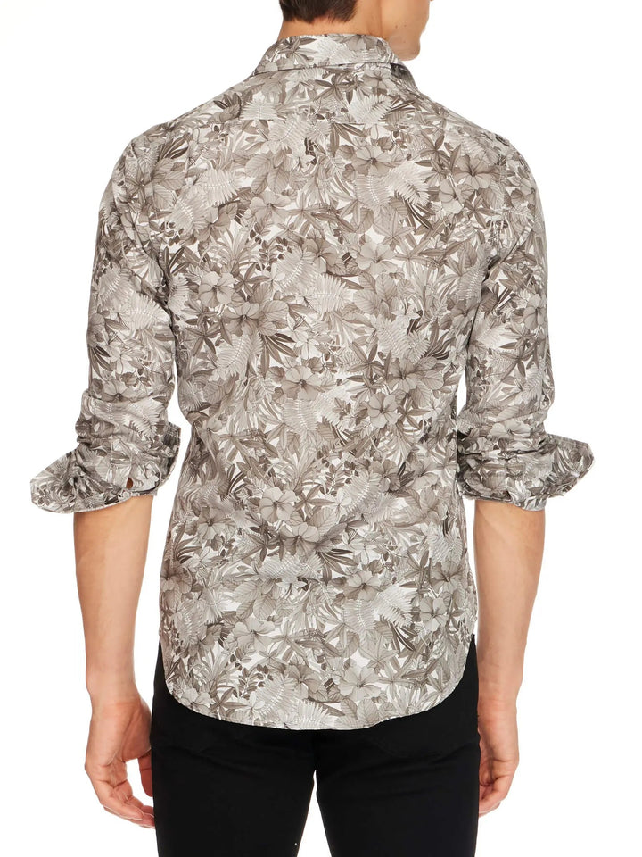 Men’s Grey Garden Cotton Shirt - Nigel Curtiss