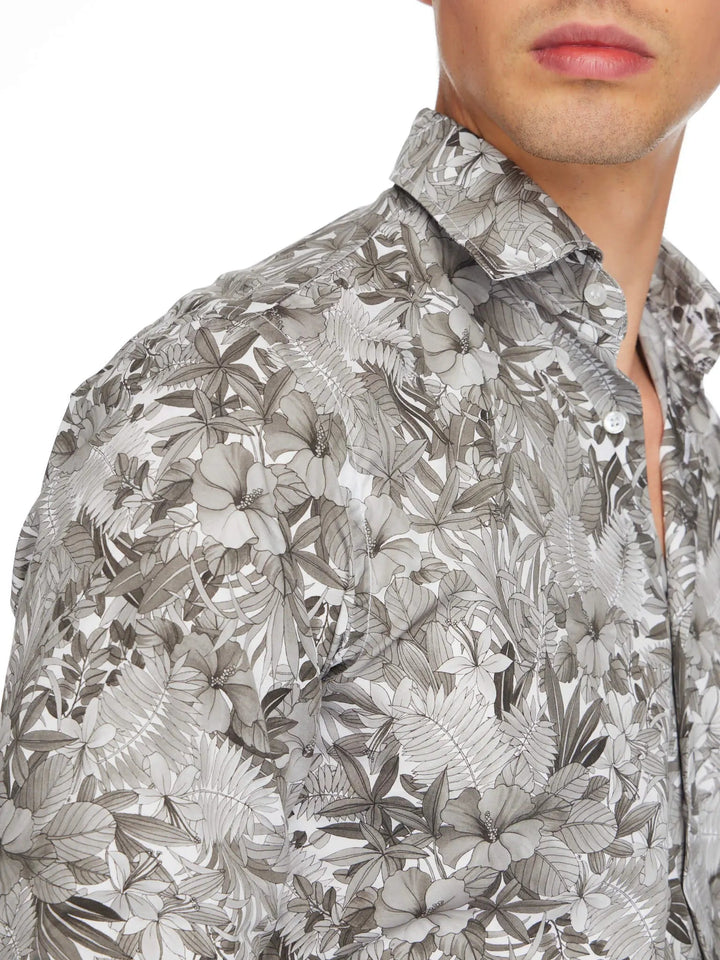 Men’s Grey Garden Cotton Shirt - Nigel Curtiss