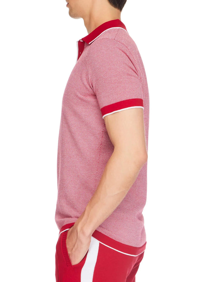 Men’s Pima Cotton Knitted Polo Shirt In Red And White - Nigel Curtiss