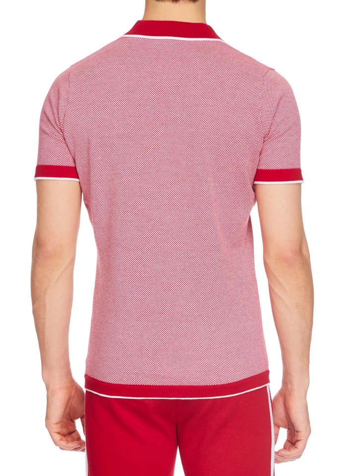 Men’s Pima Cotton Knitted Polo Shirt In Red And White - Nigel Curtiss
