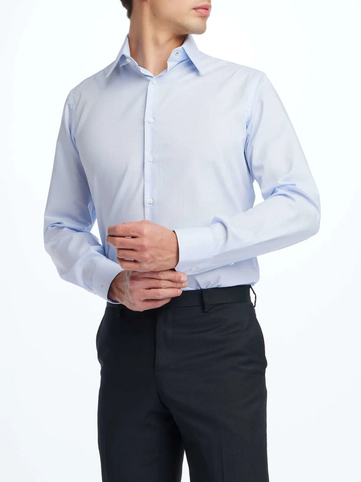 Men's Stretch Cotton Shirt In Prince Of Wales Check - Nigel Curtiss