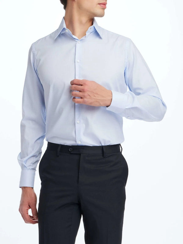 Men's Stretch Cotton Shirt In Prince Of Wales Check - Nigel Curtiss
