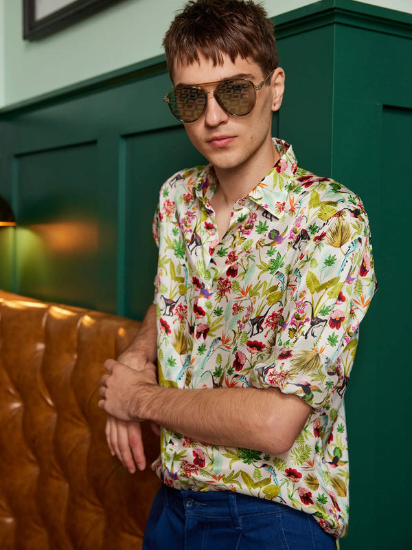 Men’s Tropical Paradise Silk Shirt - Nigel Curtiss