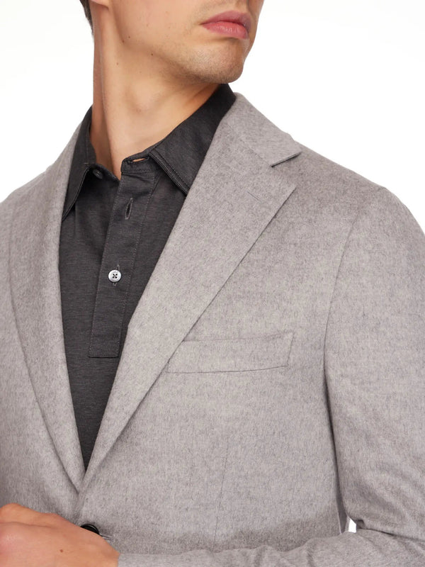 Men's Unconstructed Cashmere Jacket In Lighy Grey - Nigel Curtiss