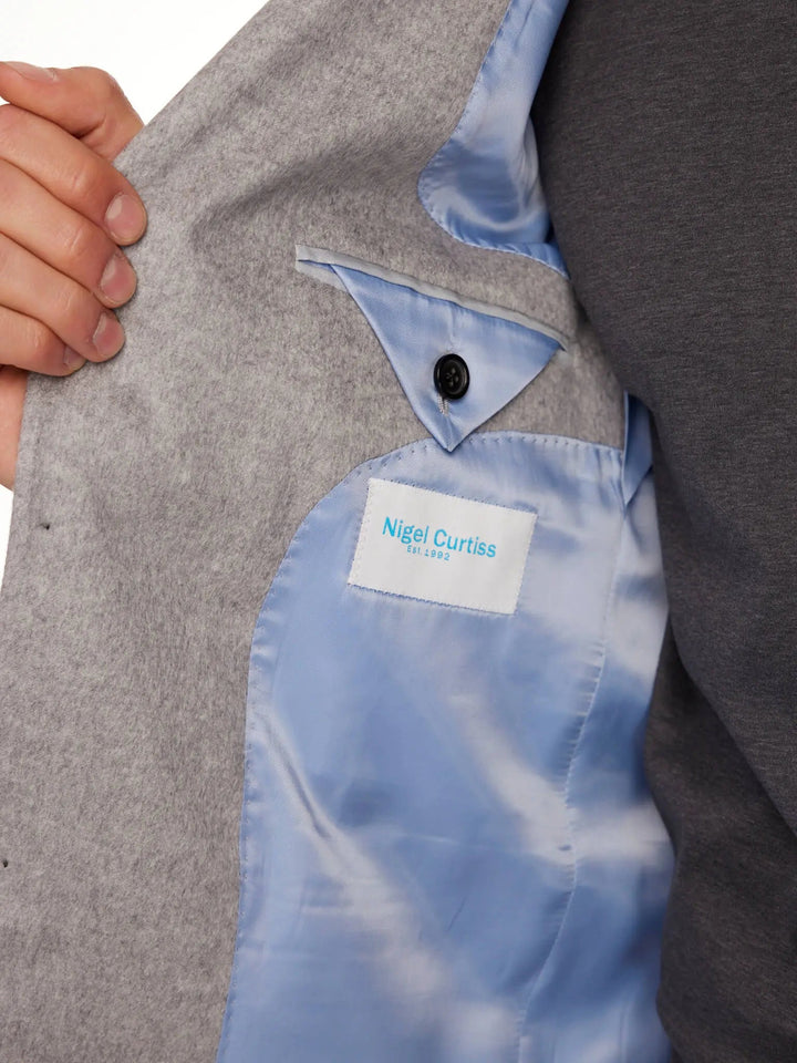 Men's Unconstructed Cashmere Jacket In Lighy Grey - Nigel Curtiss