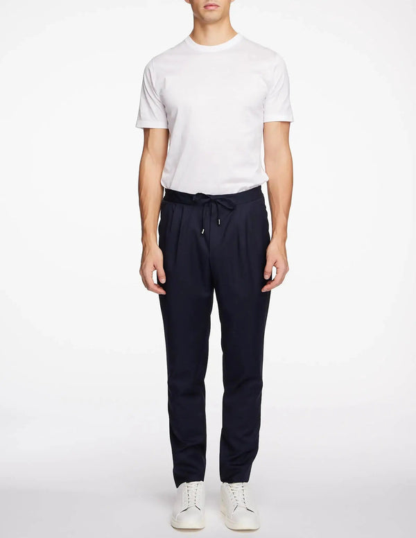 Men's Wool Positano Pant In Dark Navy - Nigel Curtiss