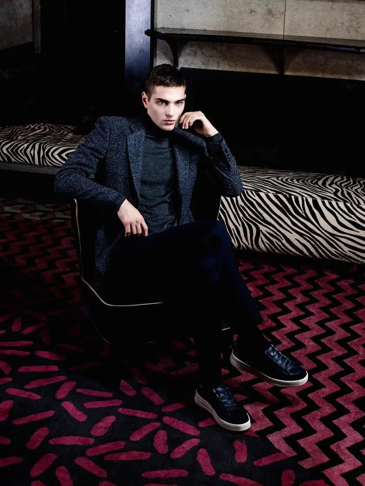 Men's Wool Positano Pant In Dark Navy - Nigel Curtiss
