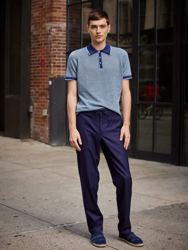 Men's Wool Positano Pant In Imperial Blue - Nigel Curtiss