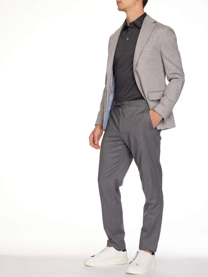 Men's Wool Positano Pant In Light Grey - Nigel Curtiss