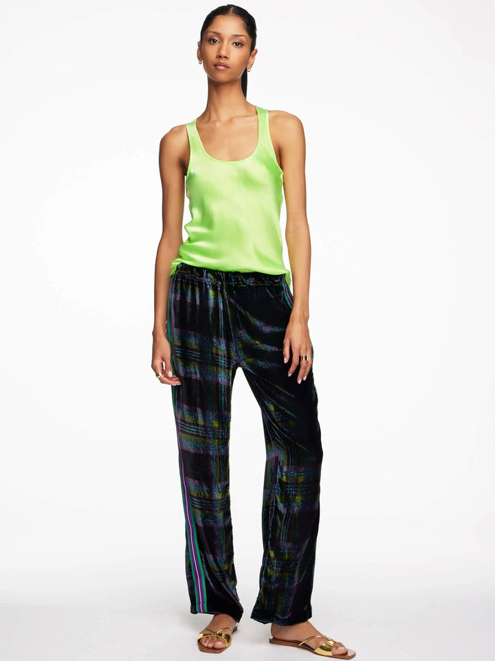 Silk Tank Top In Lime Green - Nigel Curtiss