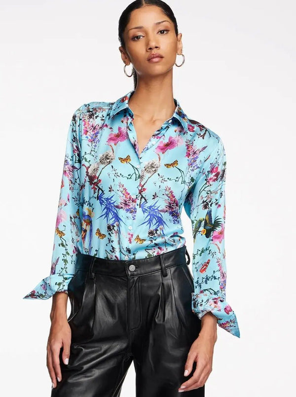 Women's Birds And Butterflies Silk Shirt - Nigel Curtiss