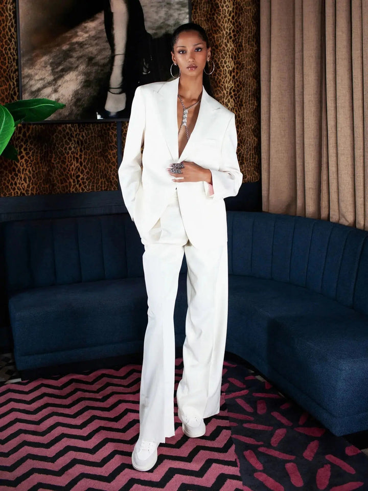 Women's Boyfriend Suit In Off White - Nigel Curtiss