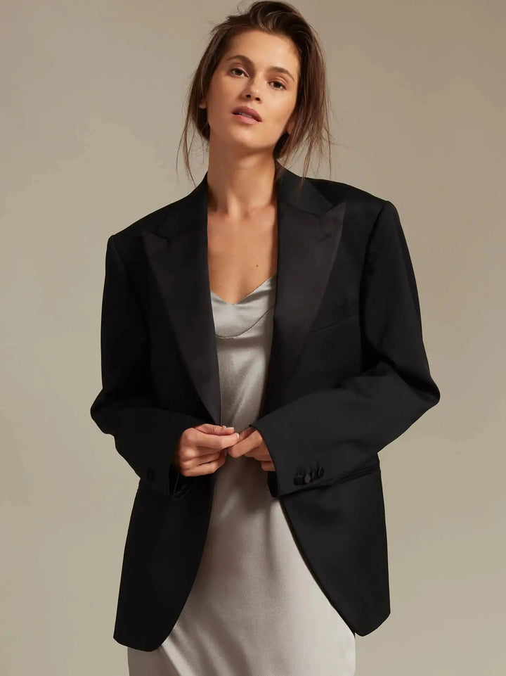 Women's Boyfriend Tuxedo In Black - Nigel Curtiss