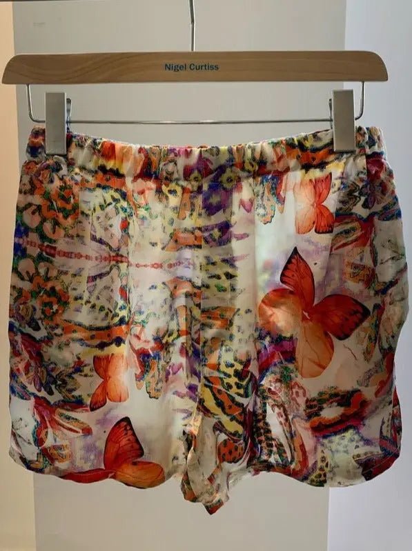 Women's Butterfly Kaleidoscope Silk Boxer Shorts - Nigel Curtiss
