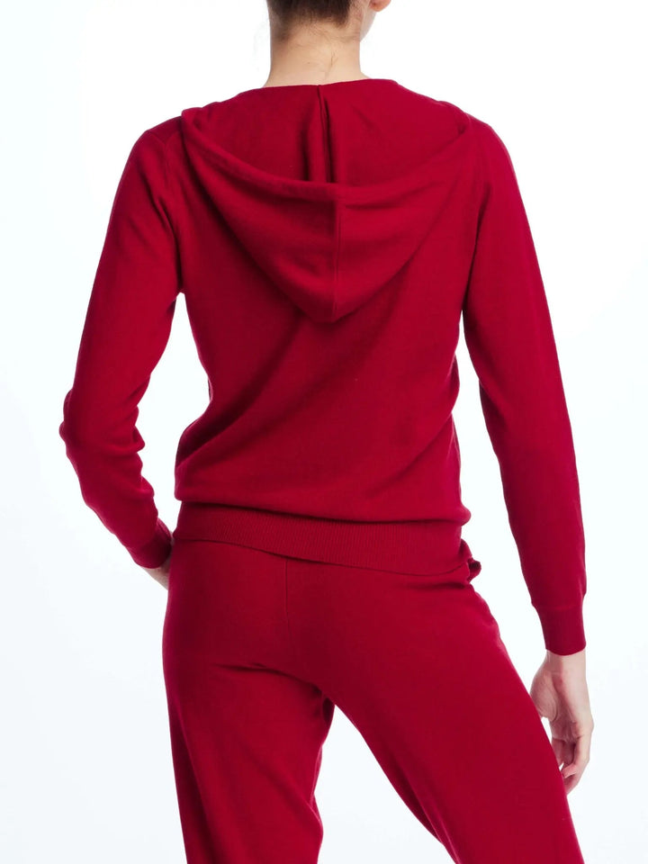 Women's Cashmere Hoodie In Red - Nigel Curtiss