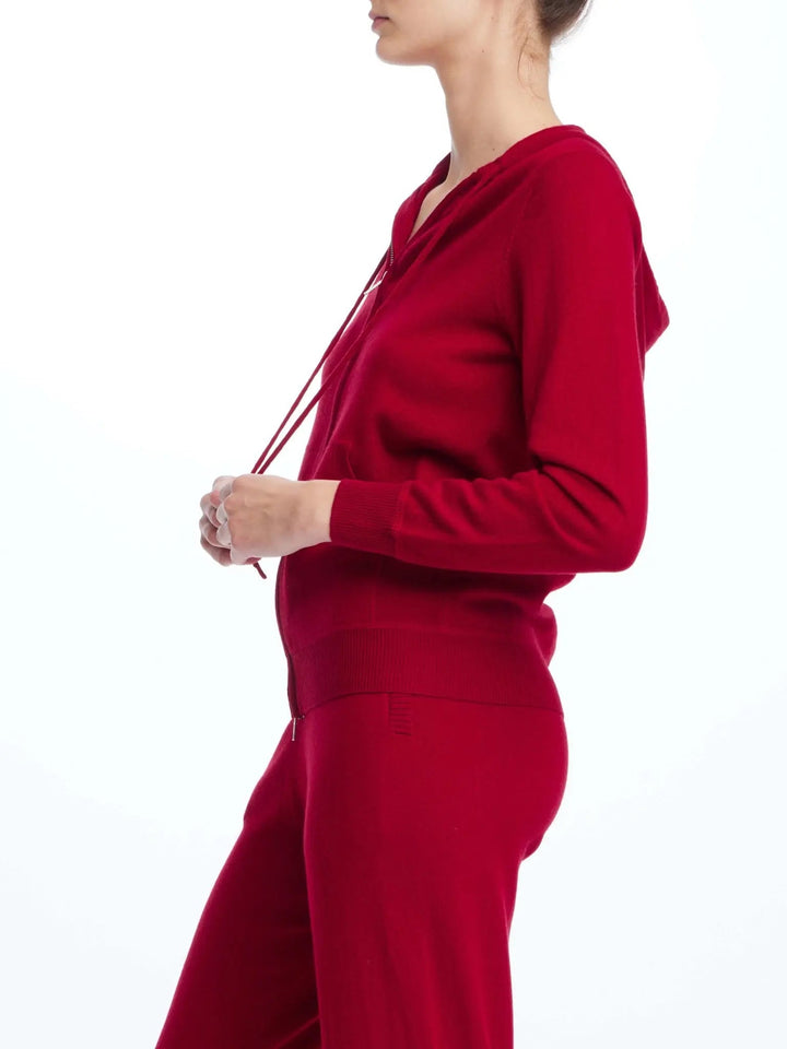 Women's Cashmere Hoodie In Red - Nigel Curtiss