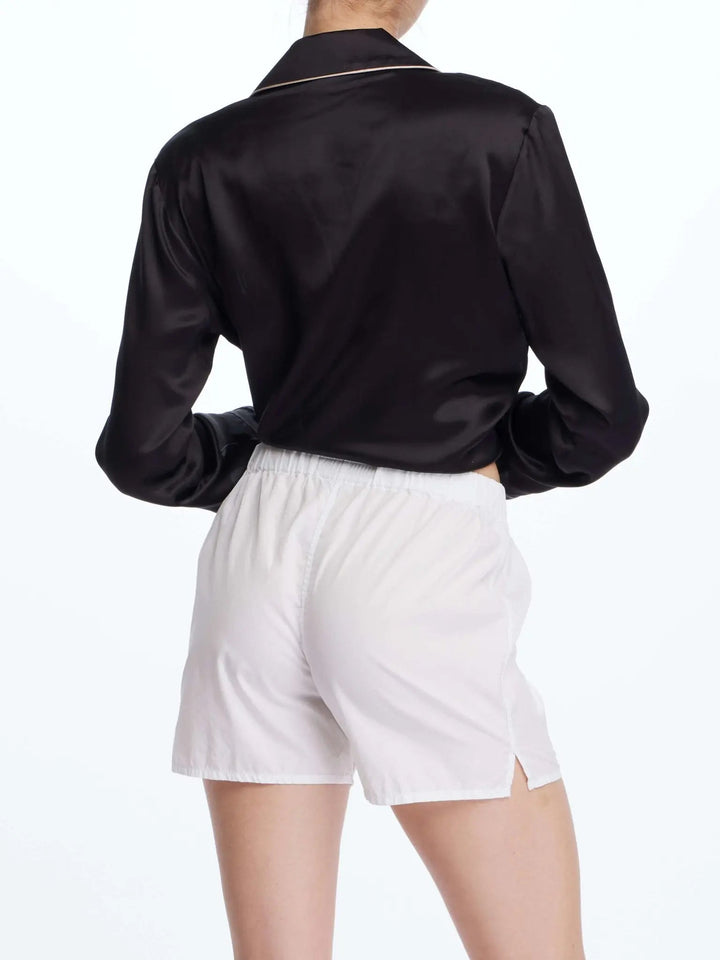 Women's Cotton Boxer In White Poplin - Nigel Curtiss