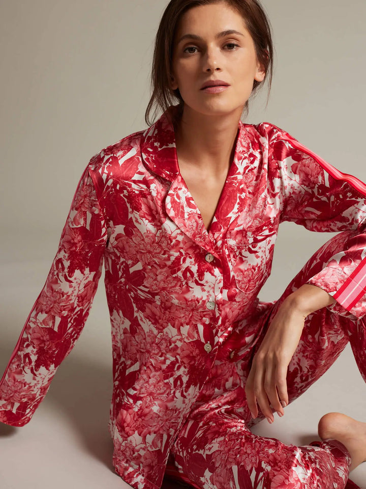 NIGEL CURTISS WOMEN'S FIRE LILY SILK PAJAMA SET – Nigel Curtiss