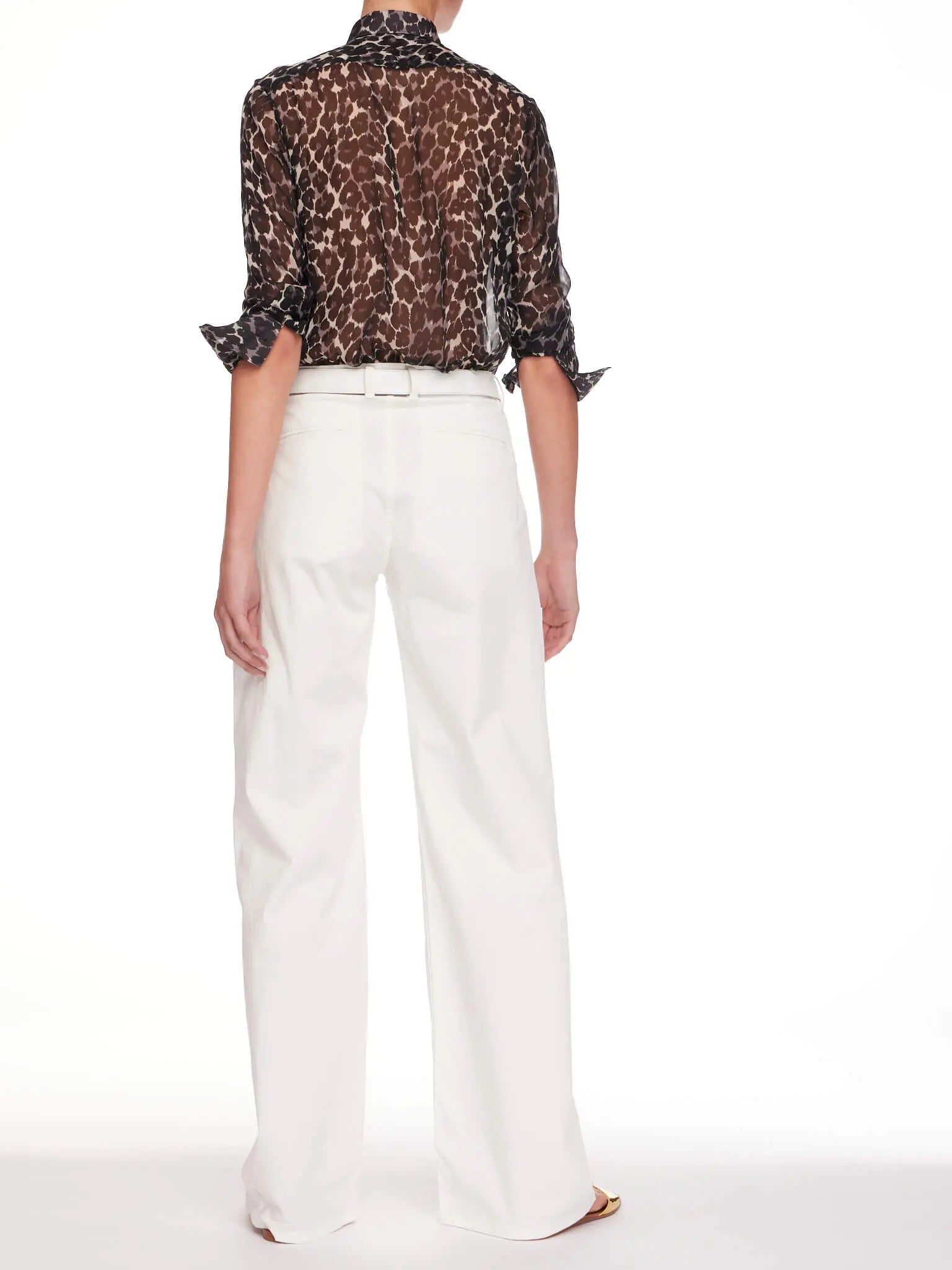 NIGEL CURTISS WOMEN'S GABARDINE STRETCH BAGGY WHITE PANTS