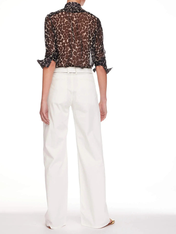 Women’s Gabardine Stretch Baggy White Pants - Nigel Curtiss