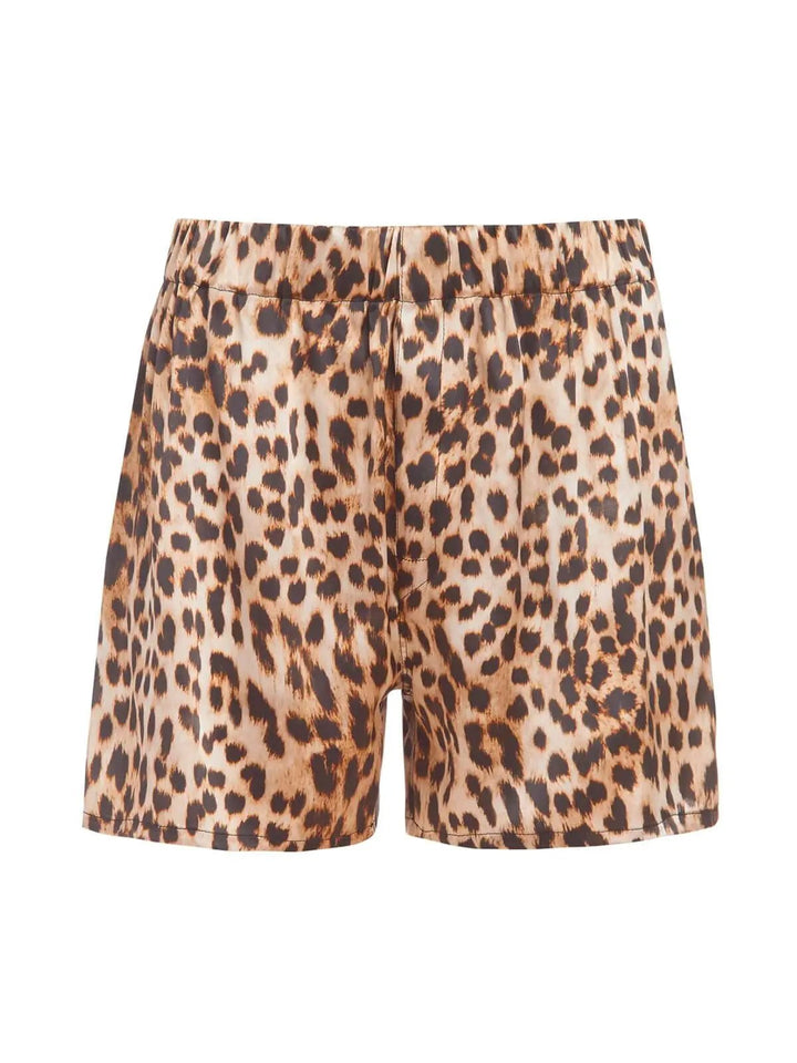 Women's Leopard Silk Boxer Shorts - Nigel Curtiss