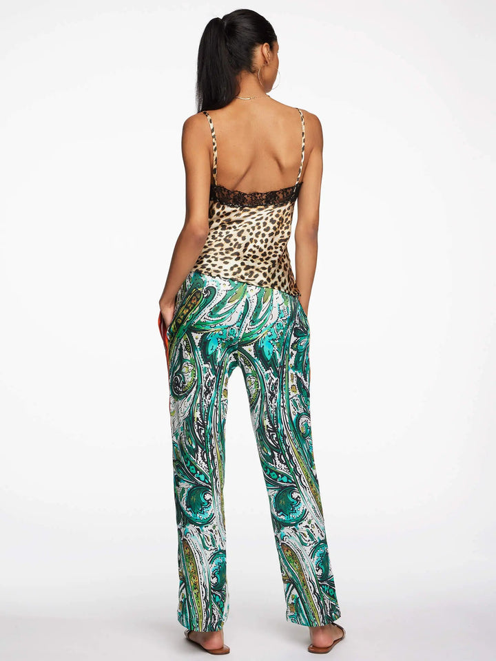 Women’s Leopard Silk Camisole With Guipure Lace - Nigel Curtiss