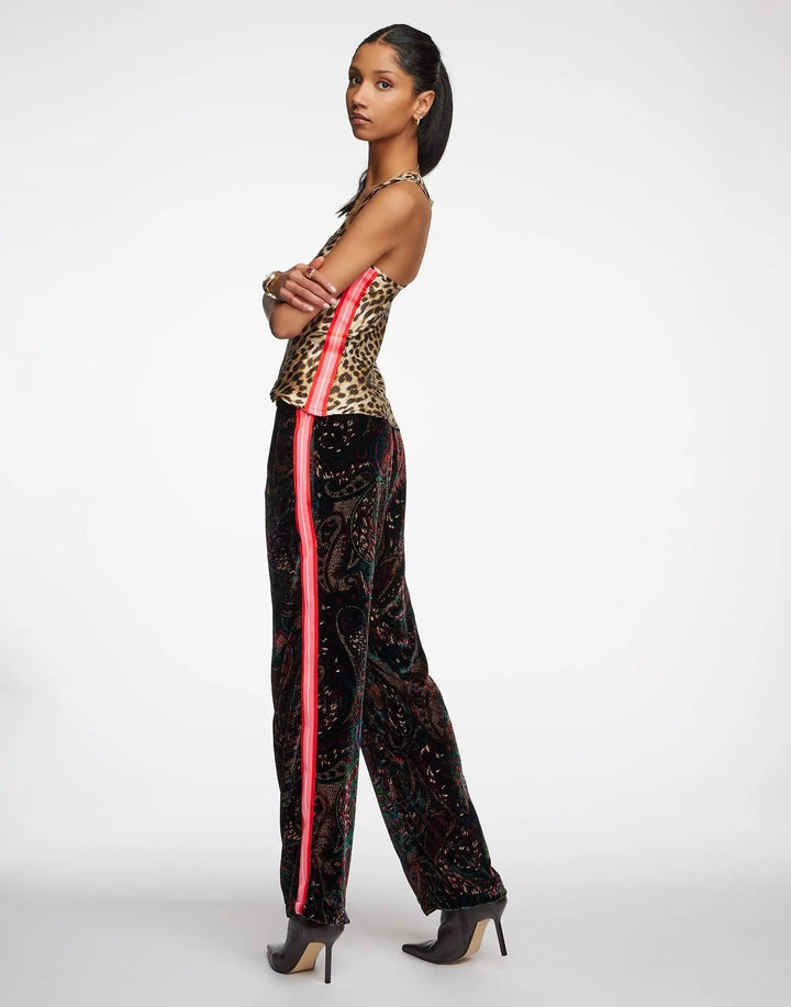 Women’s Leopard Silk Tank Top With Stripe - Nigel Curtiss