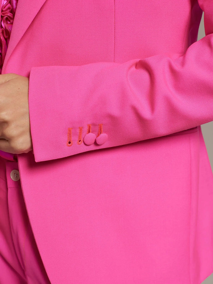 Women's Lightweight Cool Wool Jacket In Fuchsia Pink - Nigel Curtiss