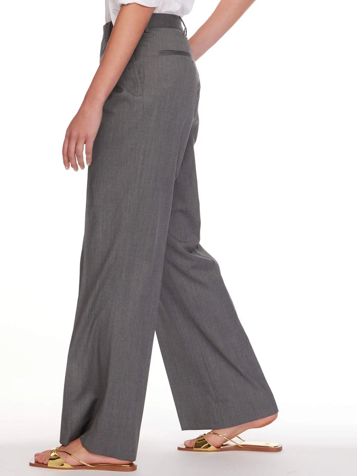 Women's Lightweight Cool Wool Pleated Pant In Grey - Nigel Curtiss