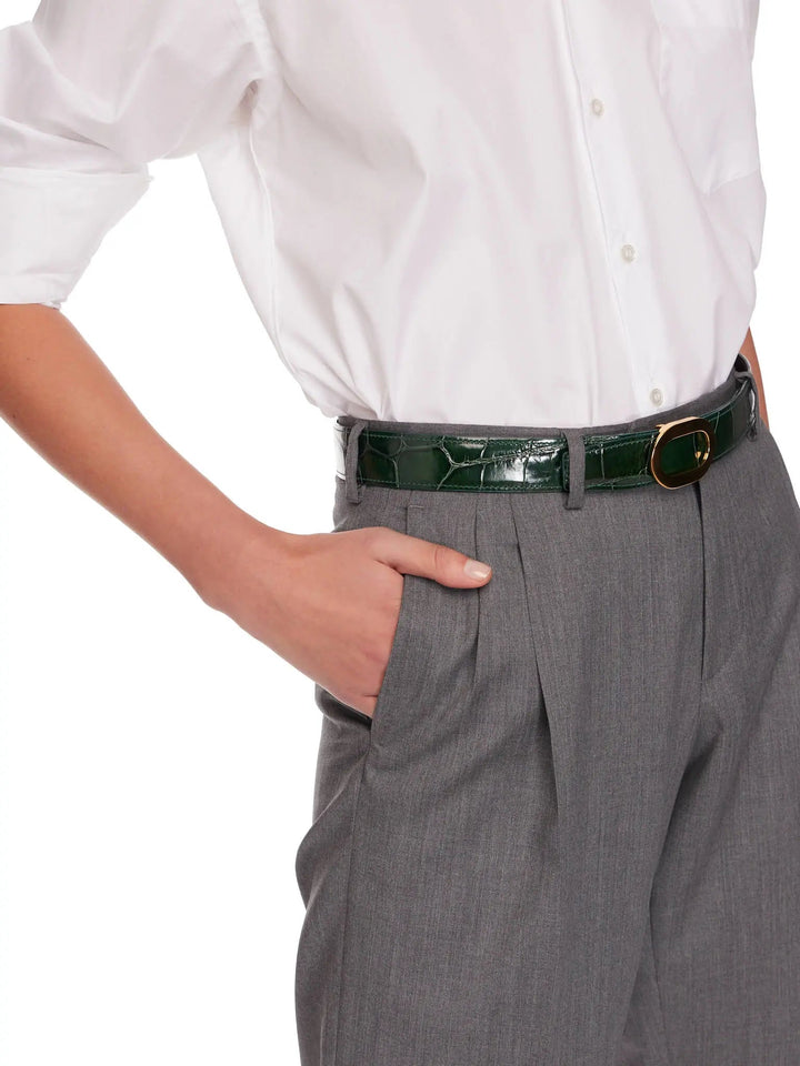 Women's Lightweight Cool Wool Pleated Pant In Grey - Nigel Curtiss
