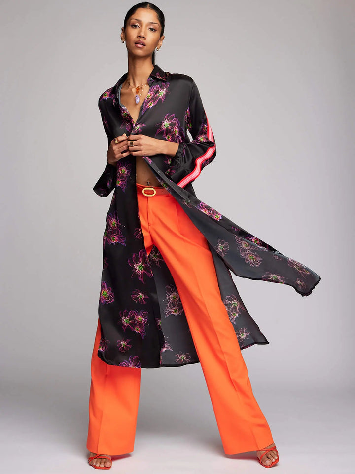 Women’s Lightweight Cool Wool Pleated Pant In Tangerine - Nigel Curtiss