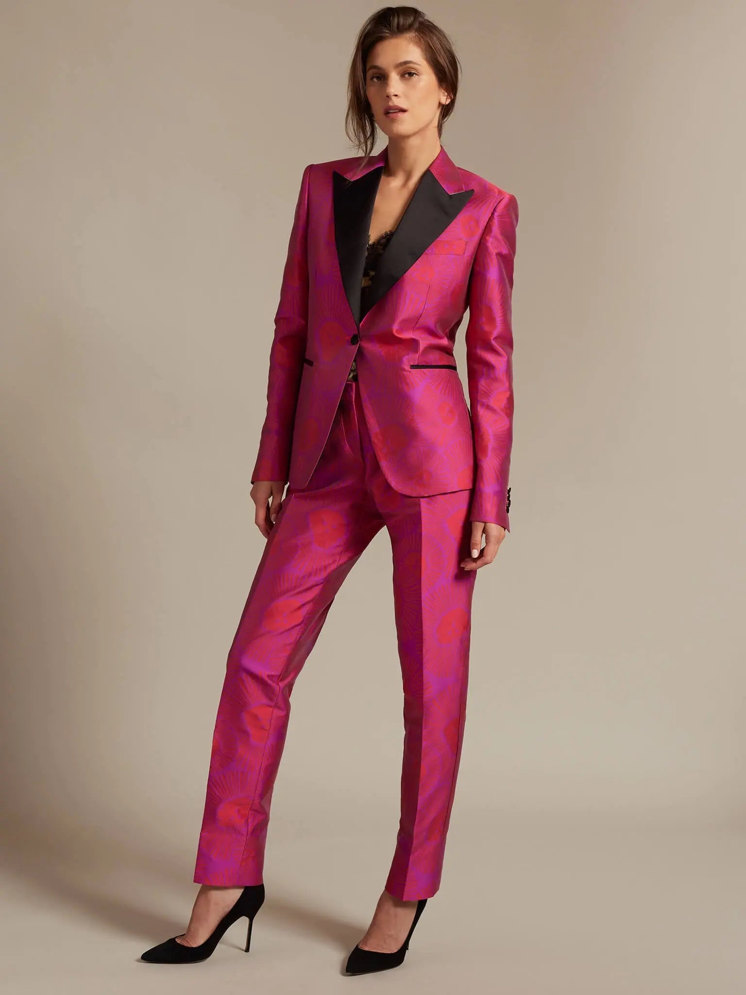 Satin tuxedo jacket women's cheap
