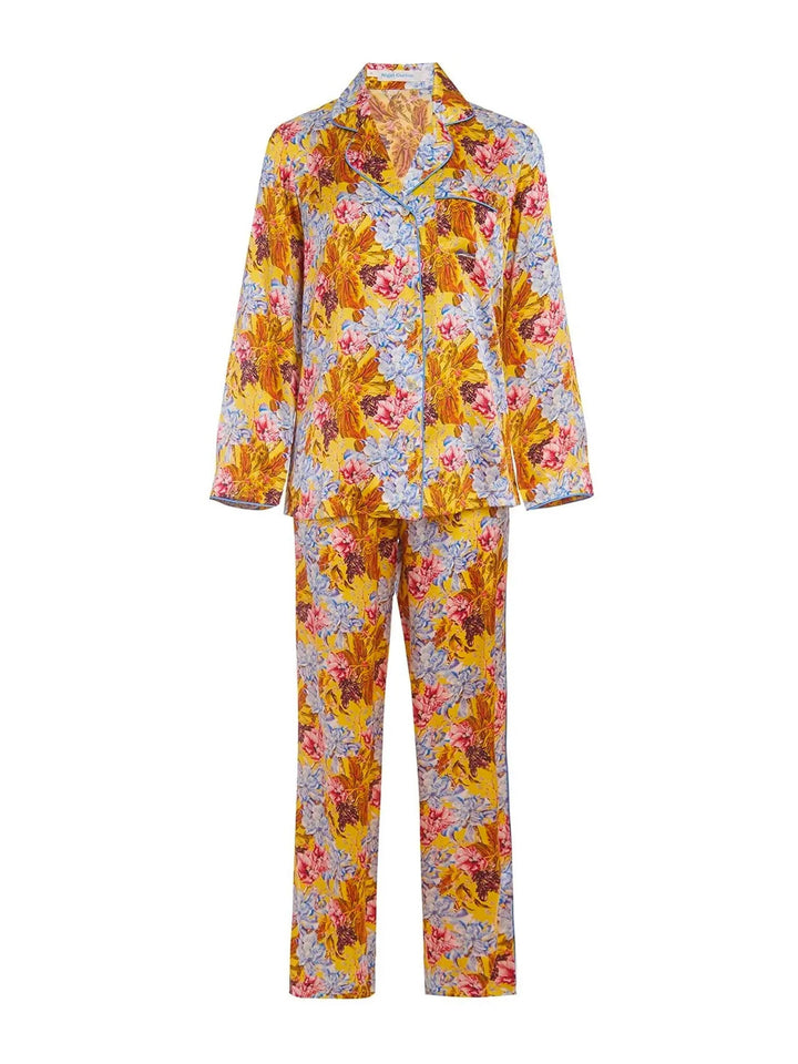 Women's Princess Lily Silk Pajama Set With Piping - Nigel Curtiss