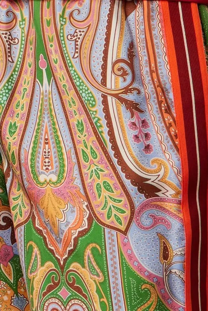 Women's Royal Paisley Silk Pajama Set With Stripe - Nigel Curtiss