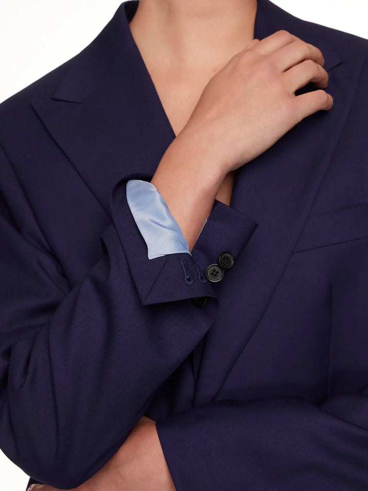 Women's Wool Boyfriend Suit In Imperial Blue - Nigel Curtiss